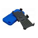 Wholesale iPhone 5 5S TPU+PC Dual  Hybrid Case with Stand (Black-Blue)